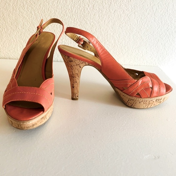 Nine West Orange 🍊 Platform Heels. Like New! - Picture 4 of 5